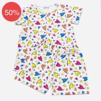 PIGIAMA DONNA CORTO 100% FRESCO COTONE MADE IN ITALY V8